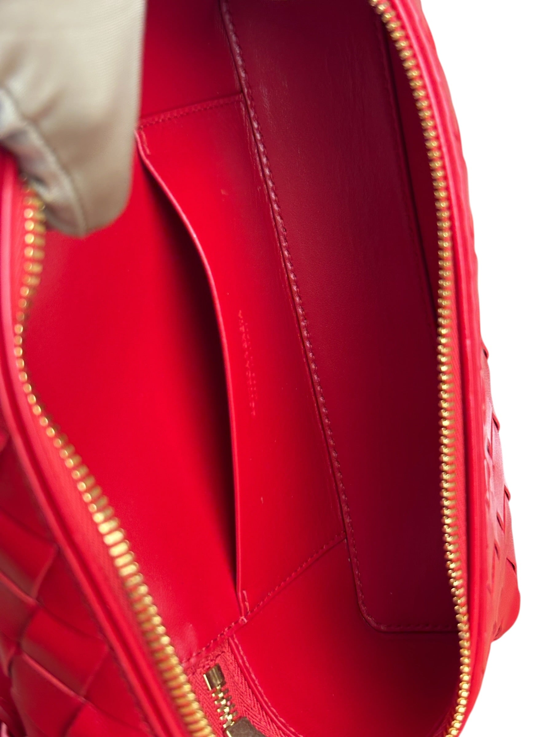 Bottega Veneta Red Intrecciato Leather Crossbody Bag