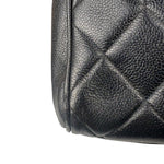 Chanel Black Quilted Caviar Kelly Top Handle Bag 90s