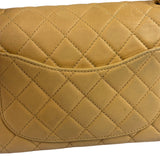 Chanel Beige Quilted Lambskin Tortoiseshell Chain Flap 1996