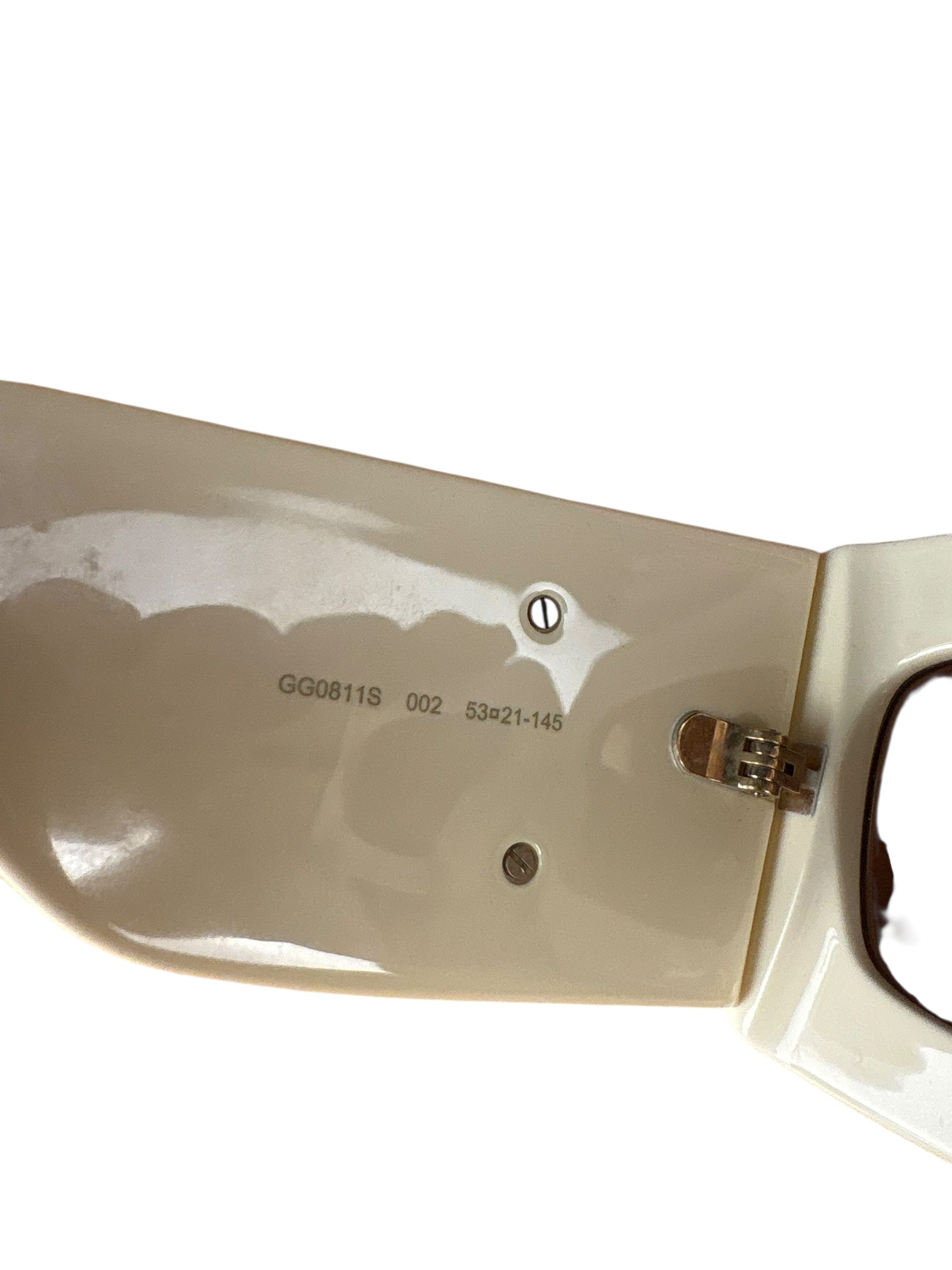 Gucci Large Frame Gold Logo Sunglasses
