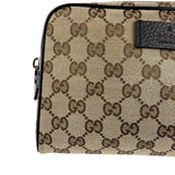 Gucci Brown Leather Trim GG Canvas Belt Bag