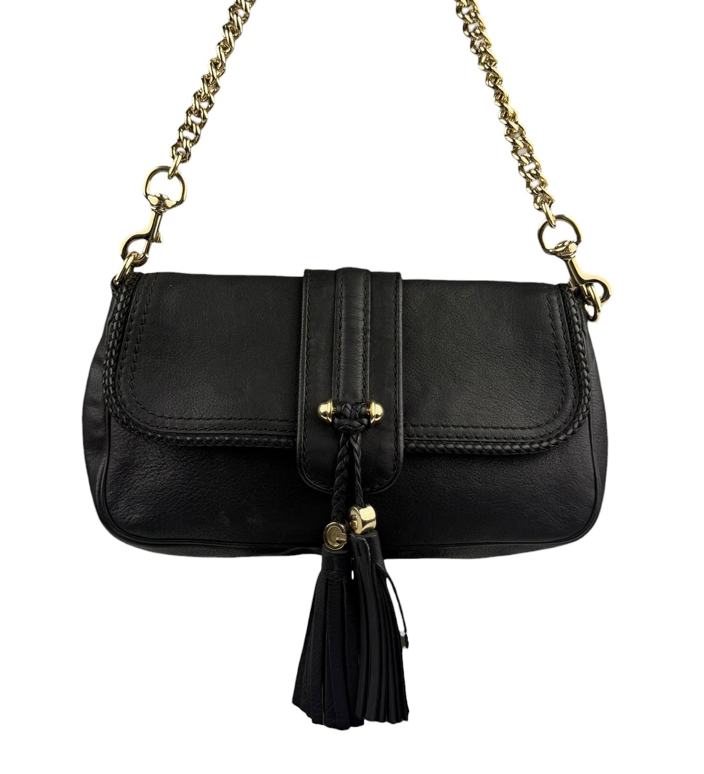 Gucci Black Leather Marrakech Evening Shoulder Bag