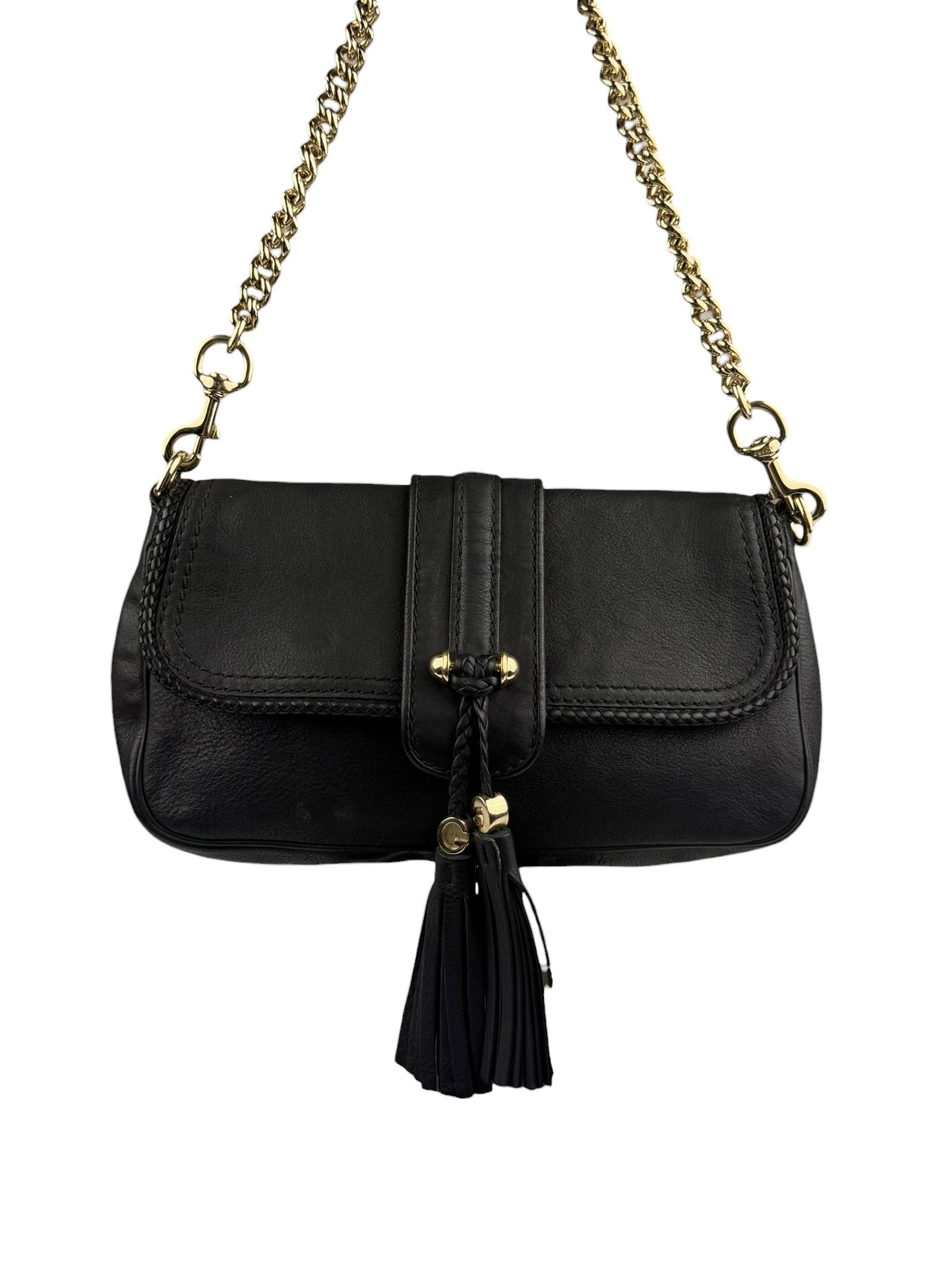 Gucci Black Leather Marrakech Evening Shoulder Bag