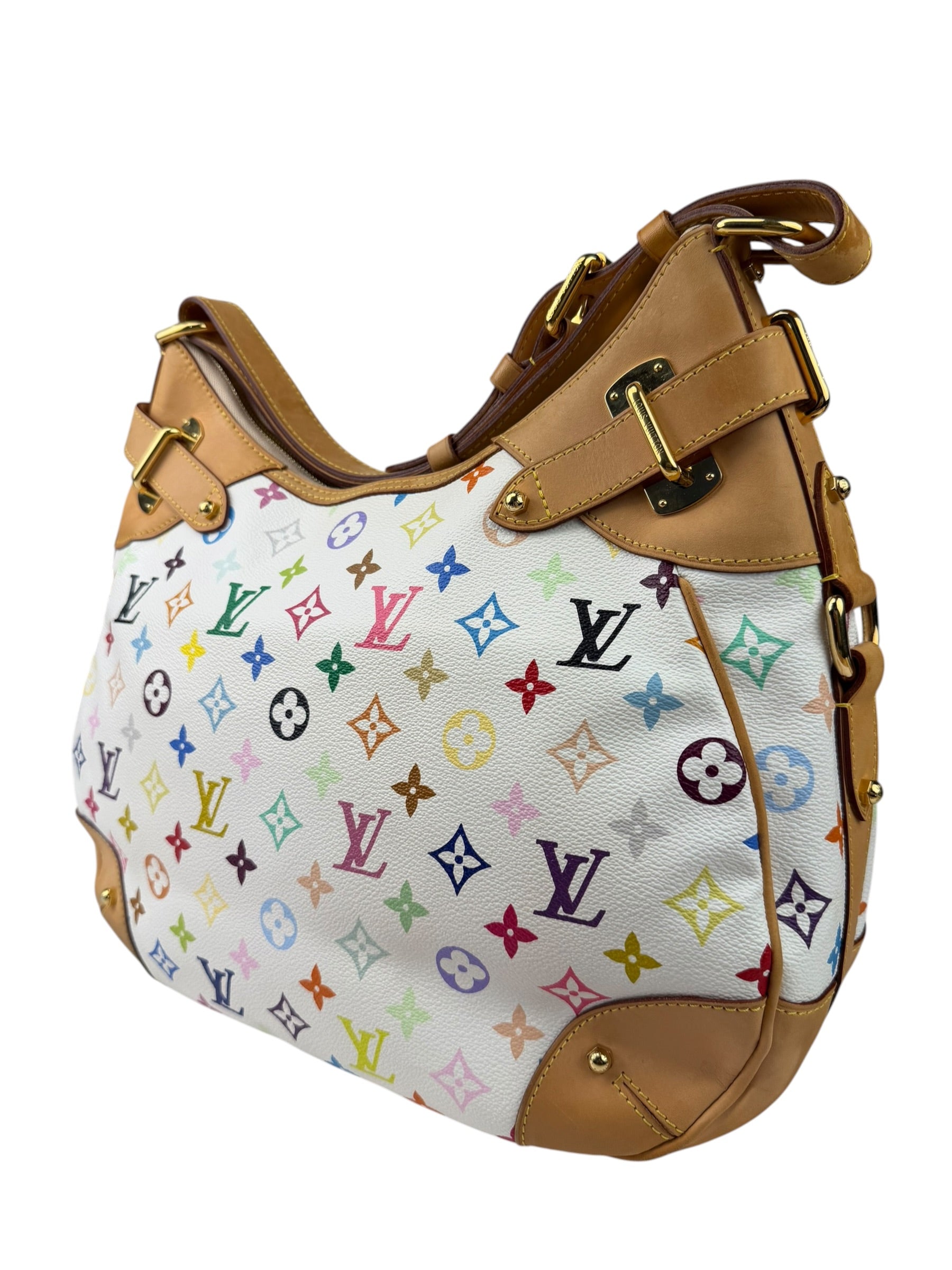 Louis Vuitton White Murakami Greta Hobo Shoulder Bag