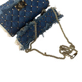 Valentino Garavani Denim Rockstud Spike Shoulder Bag
