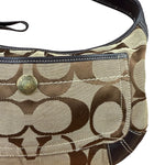 Coach Brown Leather Trim Signature Ergo Hobo Bag