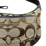 Coach Brown Leather Trim Signature Ergo Hobo Bag