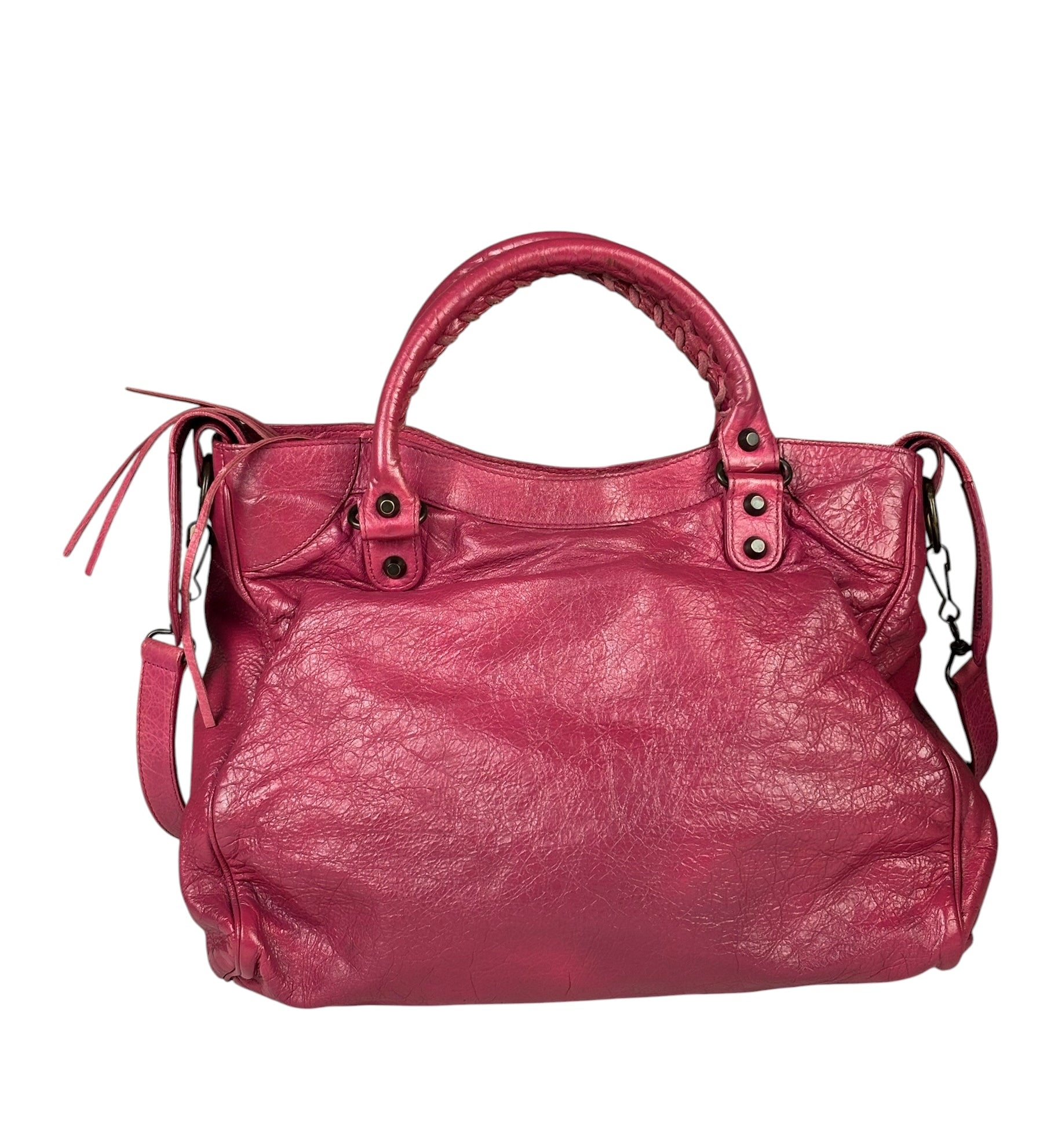 Balenciaga Pink Leather Classic City Two-Way Bag