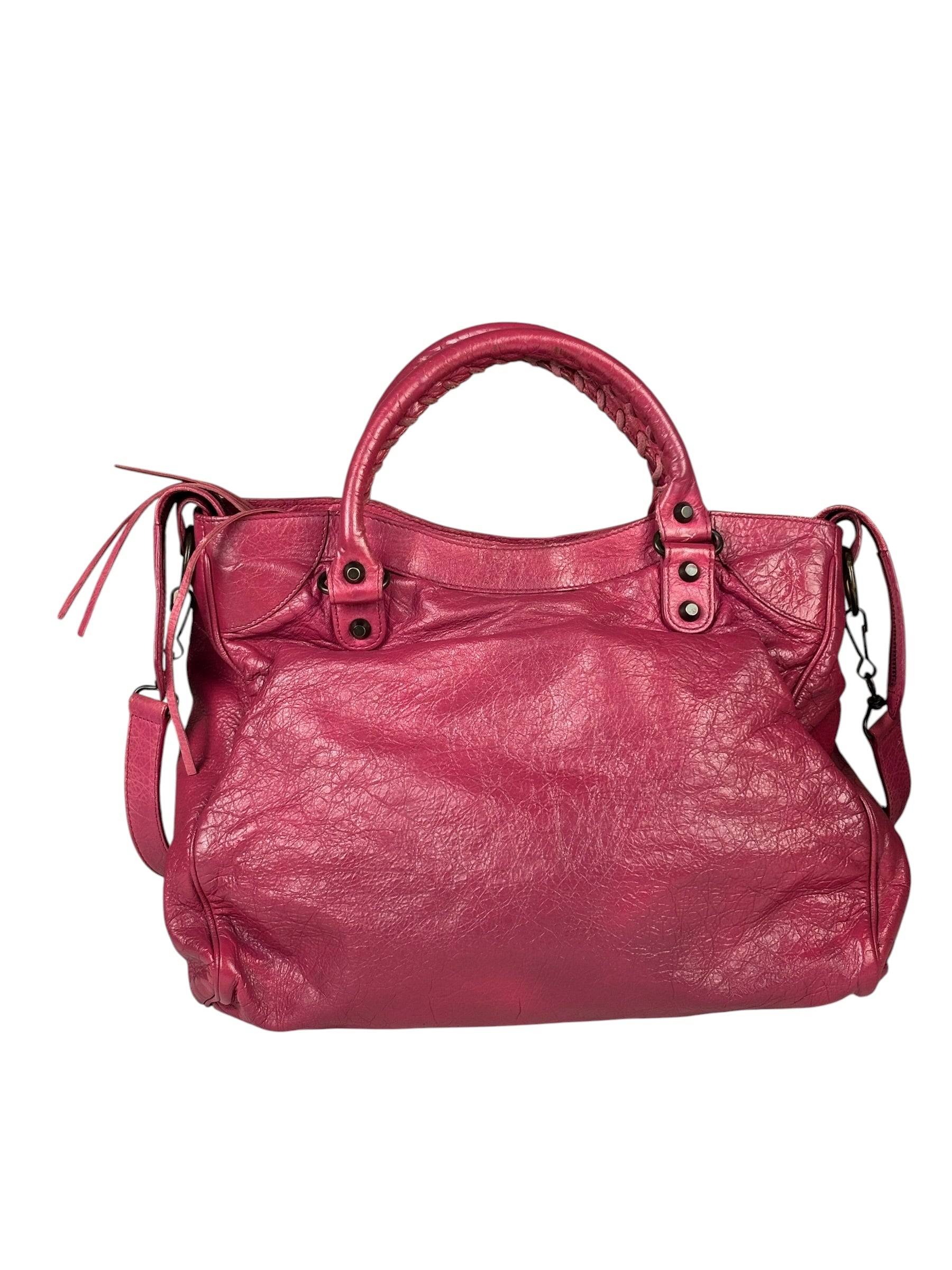 Balenciaga Pink Leather Classic City Two-Way Bag