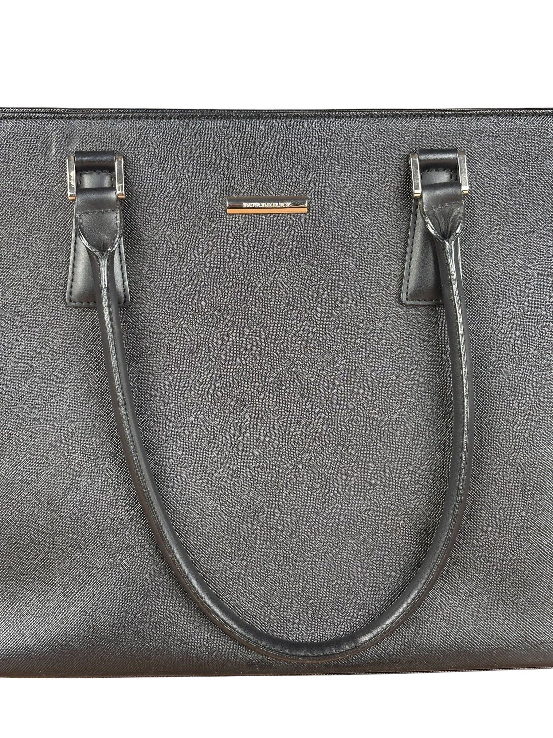 Burberry Black Saffiano Leather Tote Bag