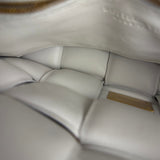 Bottega Veneta White Leather Padded Cassette Chain Bag