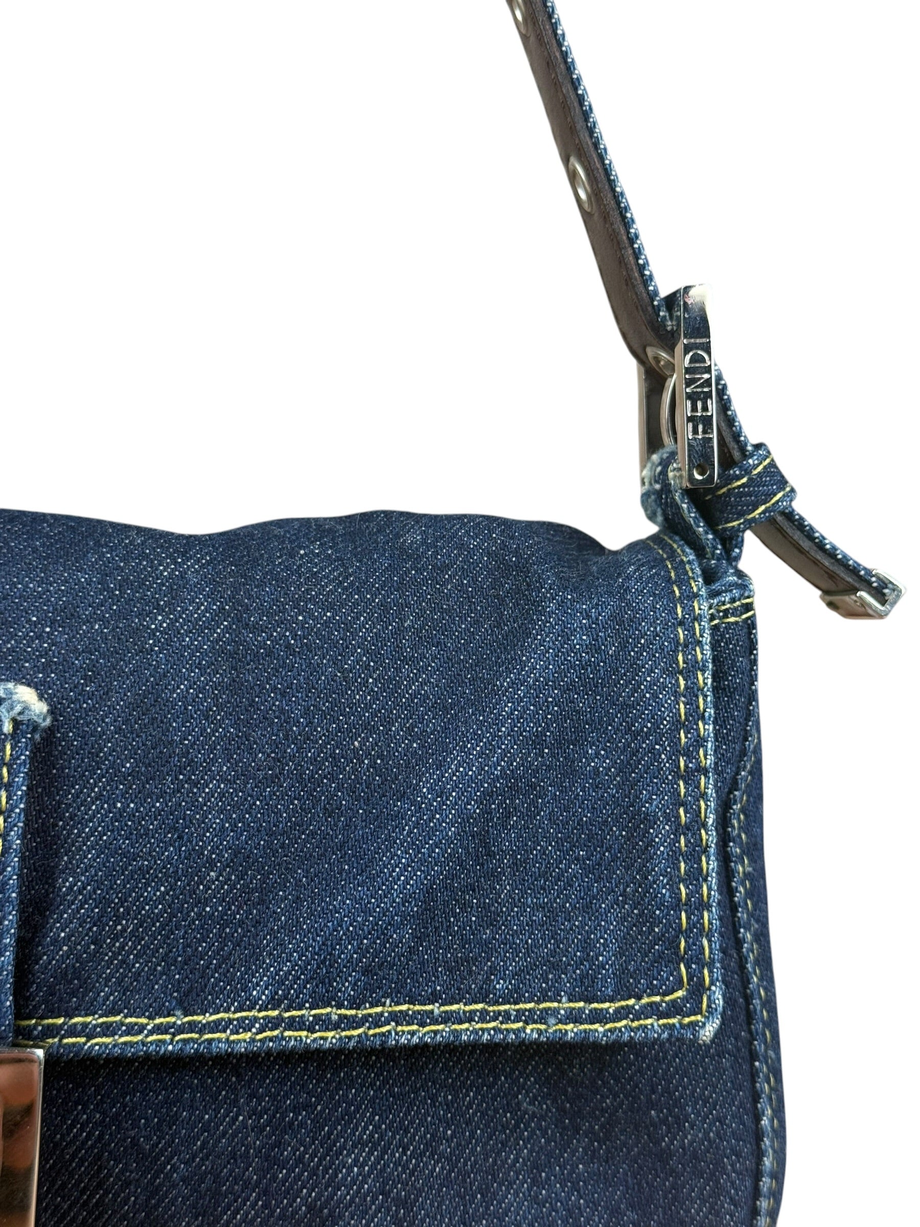 Fendi Vintage Dark Denim Baguette