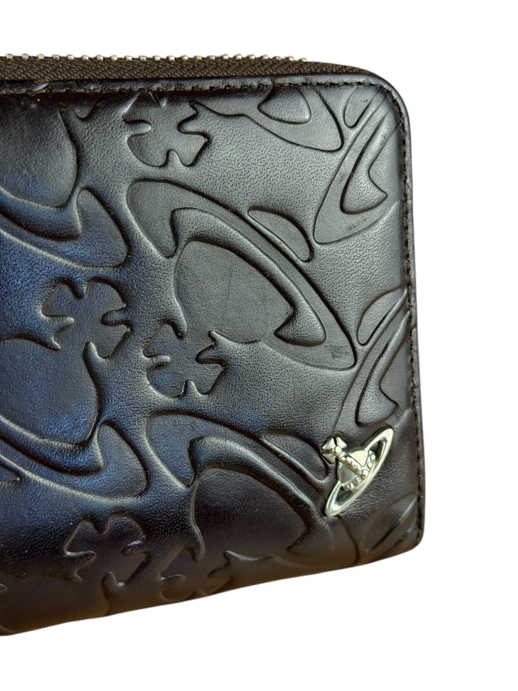Vivienne Westwood Brown Leather Logo Zippy Wallet