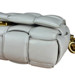 Bottega Veneta White Leather Padded Cassette Chain Bag