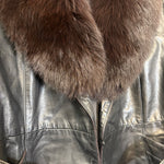 Vintage Leather Fur Lined Trench Coat