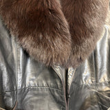 Vintage Leather Fur Lined Trench Coat