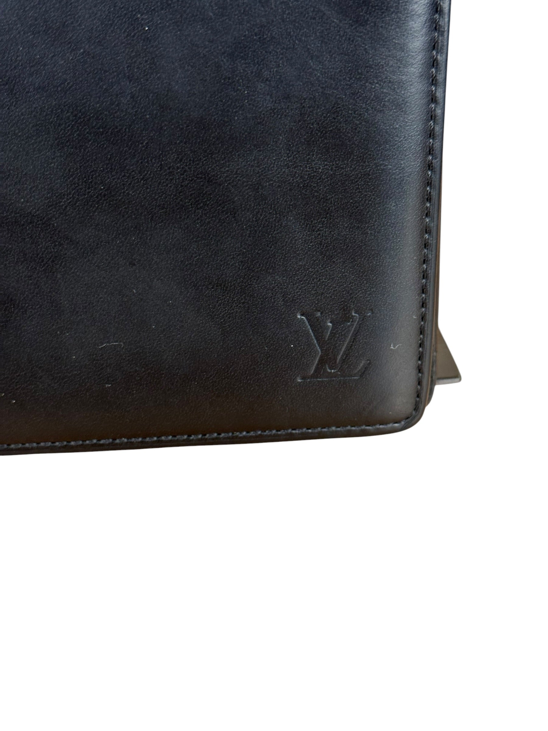 Louis Vuitton Black Leather Bi-Fold Wallet