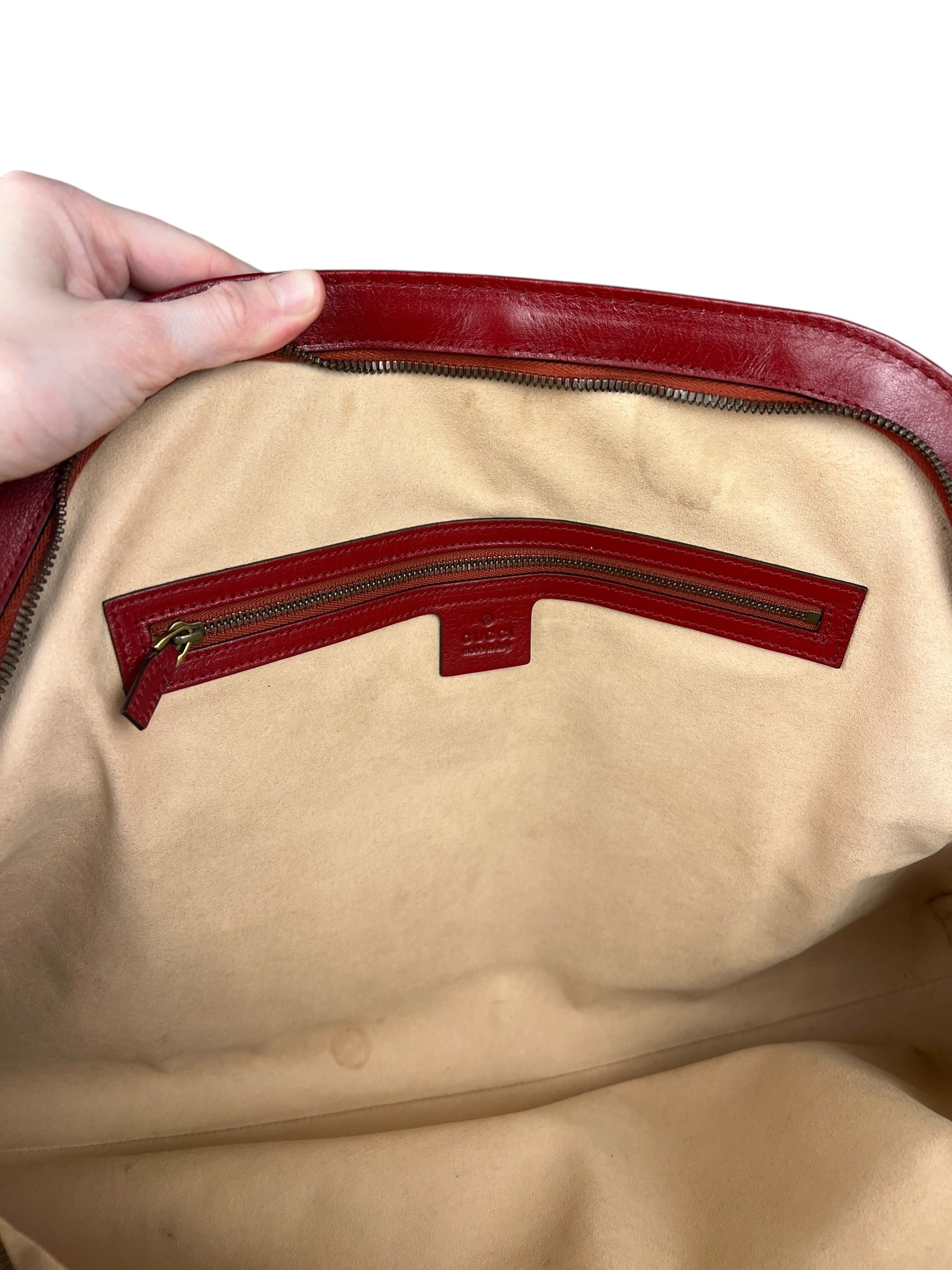 Gucci Re(Belle) Red Leather Top Handle Bag