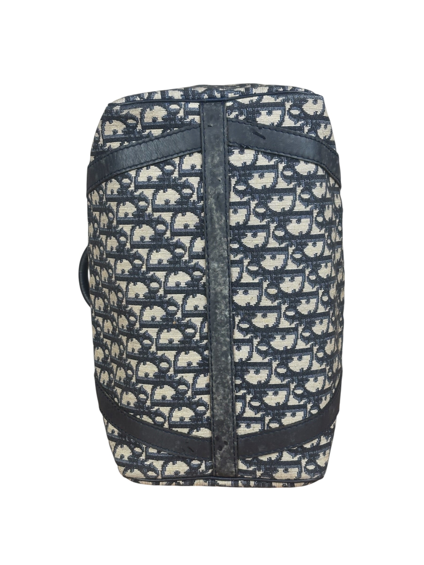Christian Dior Vintage Blue Oblique Trotter Boston Bag