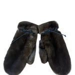 Vintage Brown Fur Mittens