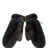 Vintage Brown Fur Mittens