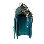 Chanel Teal Quilted Patent Leather Boy Flap Bag 2014