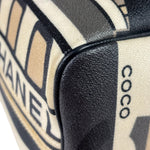Chanel Cream Leather Coated Canvas Le Train Boston Bag 2006
