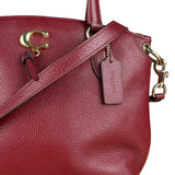 Coach Maroon Pebbled Leather Remi 2Way Bag