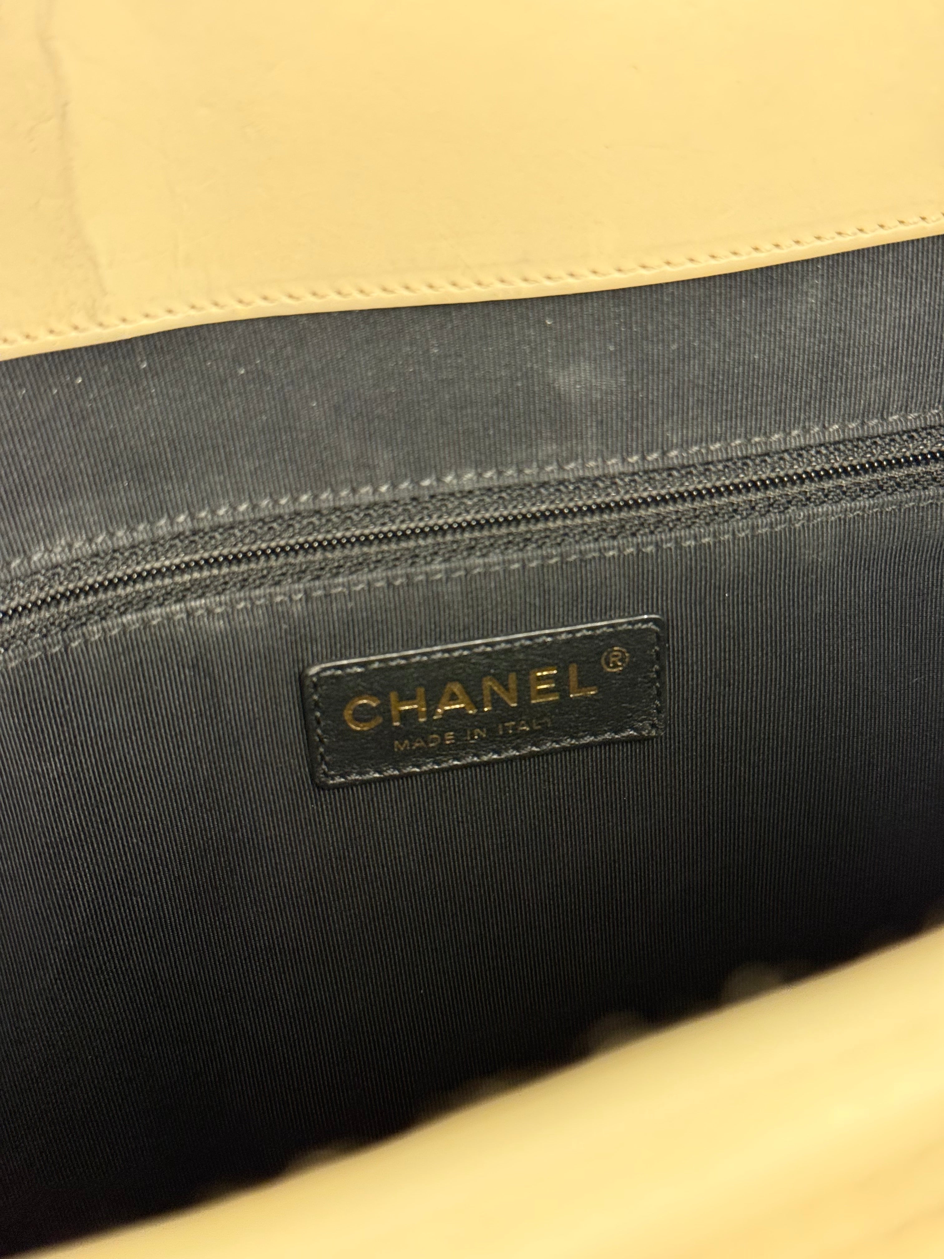 Chanel Ivory Leather Large Jetsetter Boy 2Way Handbag 2011