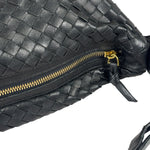 Bottega Veneta Black Intrecciato Woven Hobo Bag