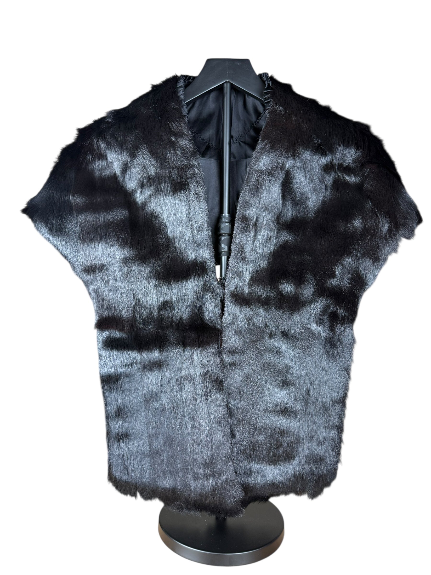 Vintage Black Fur Shawl