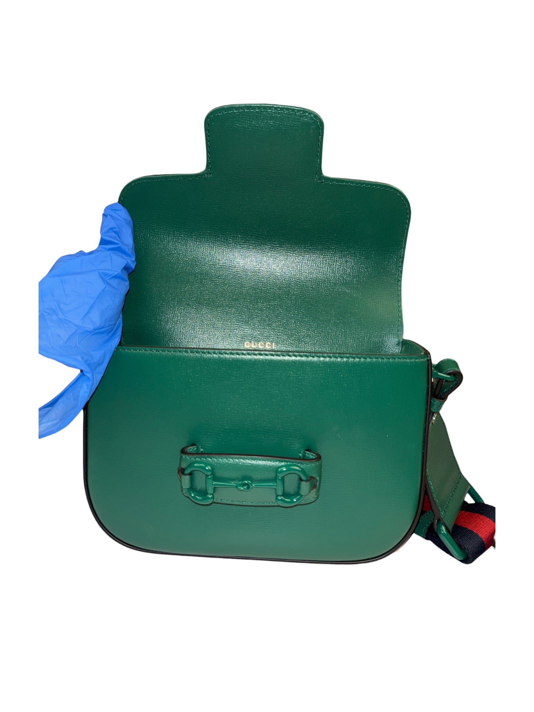 Gucci Green Leather Horsebit Shoulder Bag