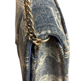 Balenciaga Blue Denim Hourglass Monogram Wallet On Chain