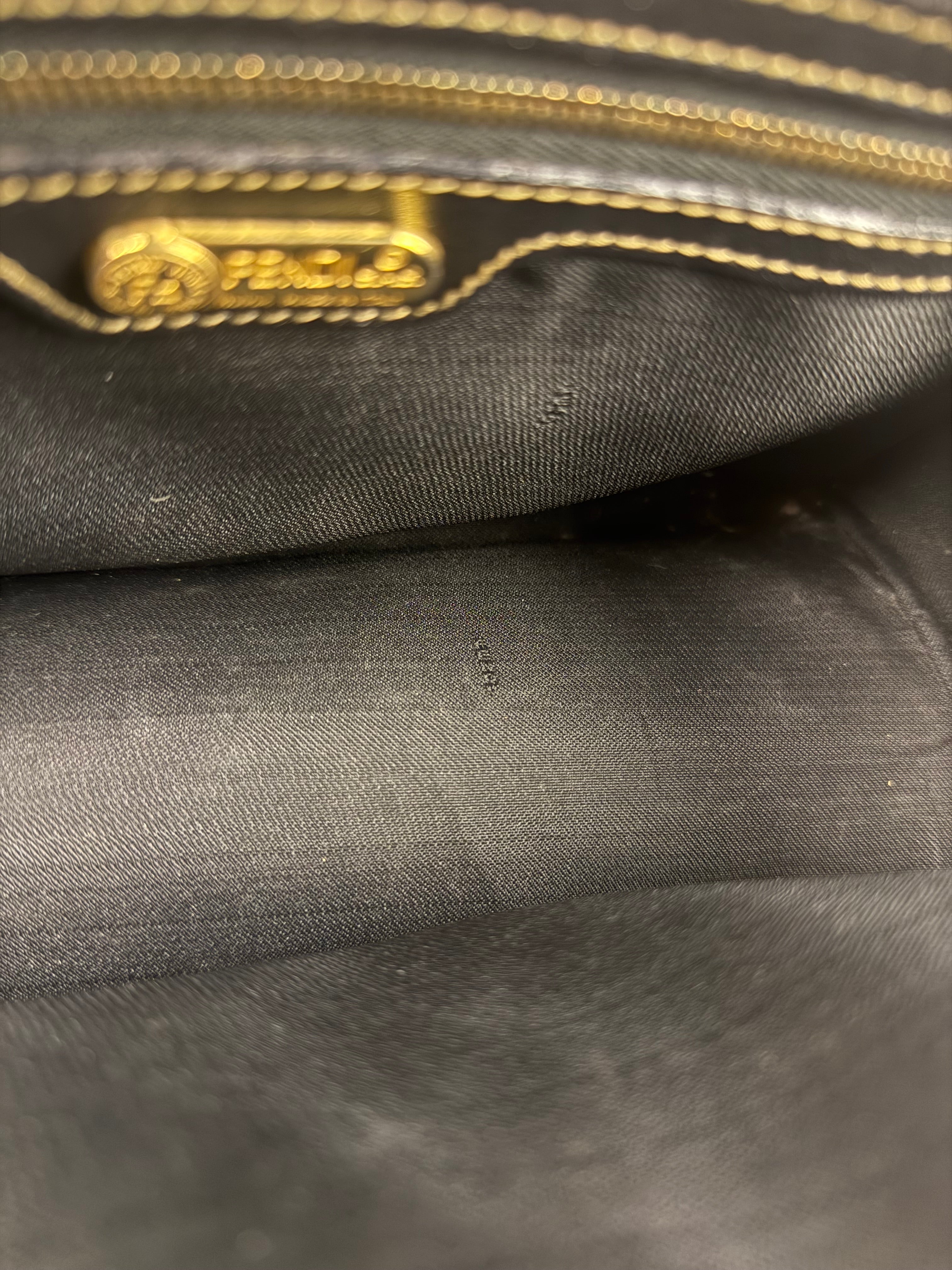 Fendi Vintage Pequin Stripped Mini Boston Bag