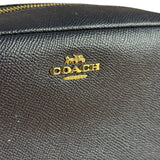 Coach Cosmetic Pouch Navy Blue Pebbled Leather