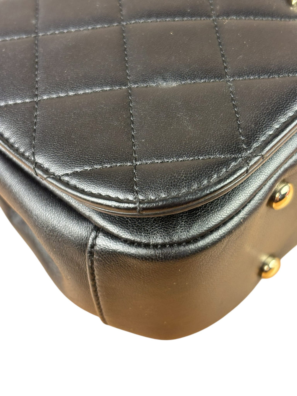 Chanel Black Quilted Lambskin Small Carry Chic Flap Two-Way Bag 2017