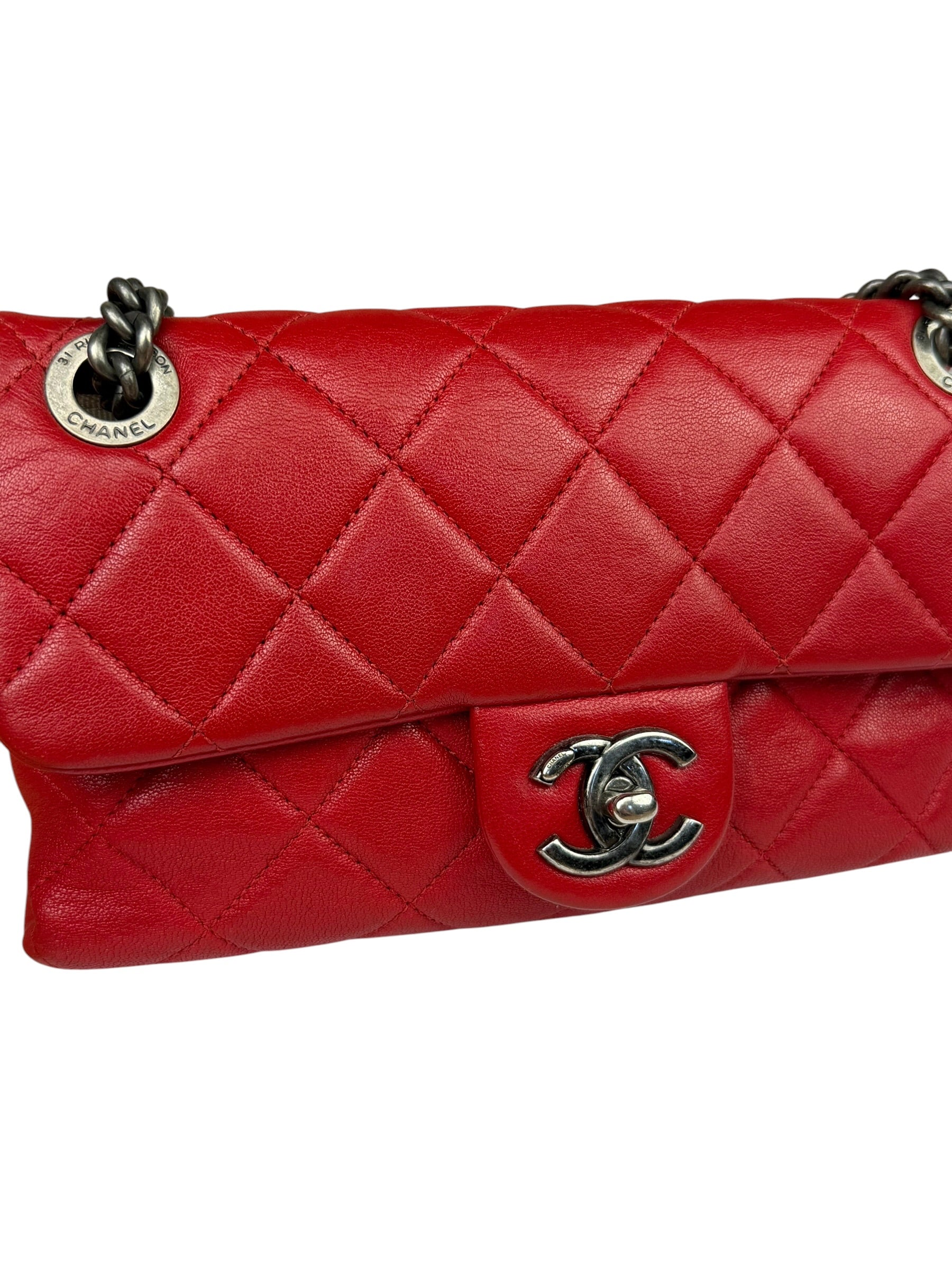 Chanel Striking Red Quilted Rocks Small Flap Bag 2014