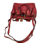Chloe Red Leather Paddington Medium Satchel Two-Way Bag