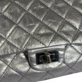 Chanel Metallic Silver Quilted Leather 2.55 Reissue Double Flap Bag 2008