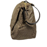 Fendi Brown Leather Trim Zucca Mamma Forever Baguette