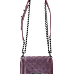 Chanel Purple Velvet Mini Boy Bag 2013