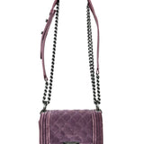 Chanel Purple Velvet Mini Boy Bag 2013