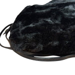 Fendi Black Faux Fur/Leather Trim Pouch