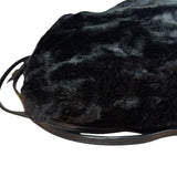 Fendi Black Faux Fur/Leather Trim Pouch