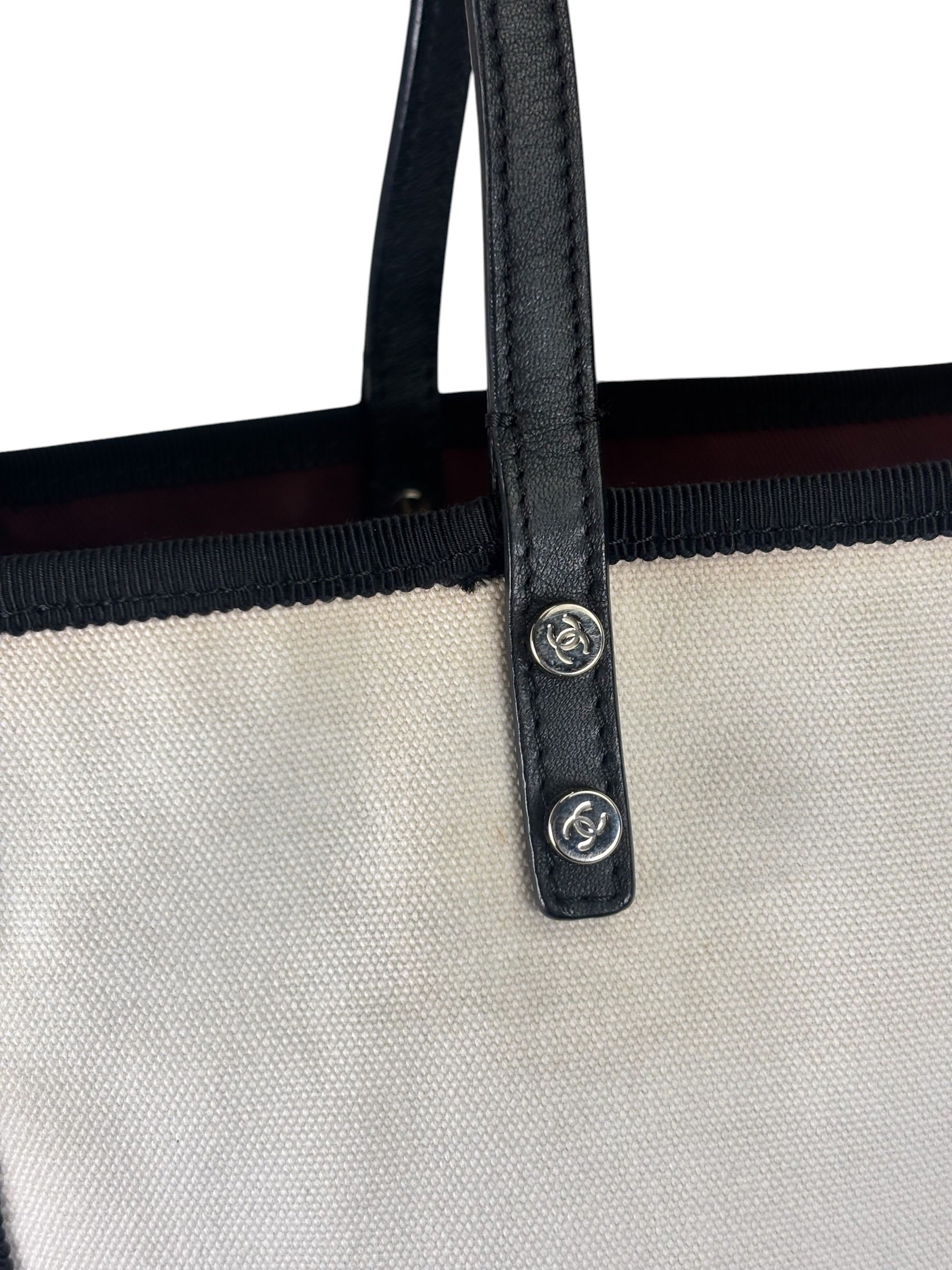 Chanel Black/White Leather Trim Whistle Charm 5x5=CC 2014
