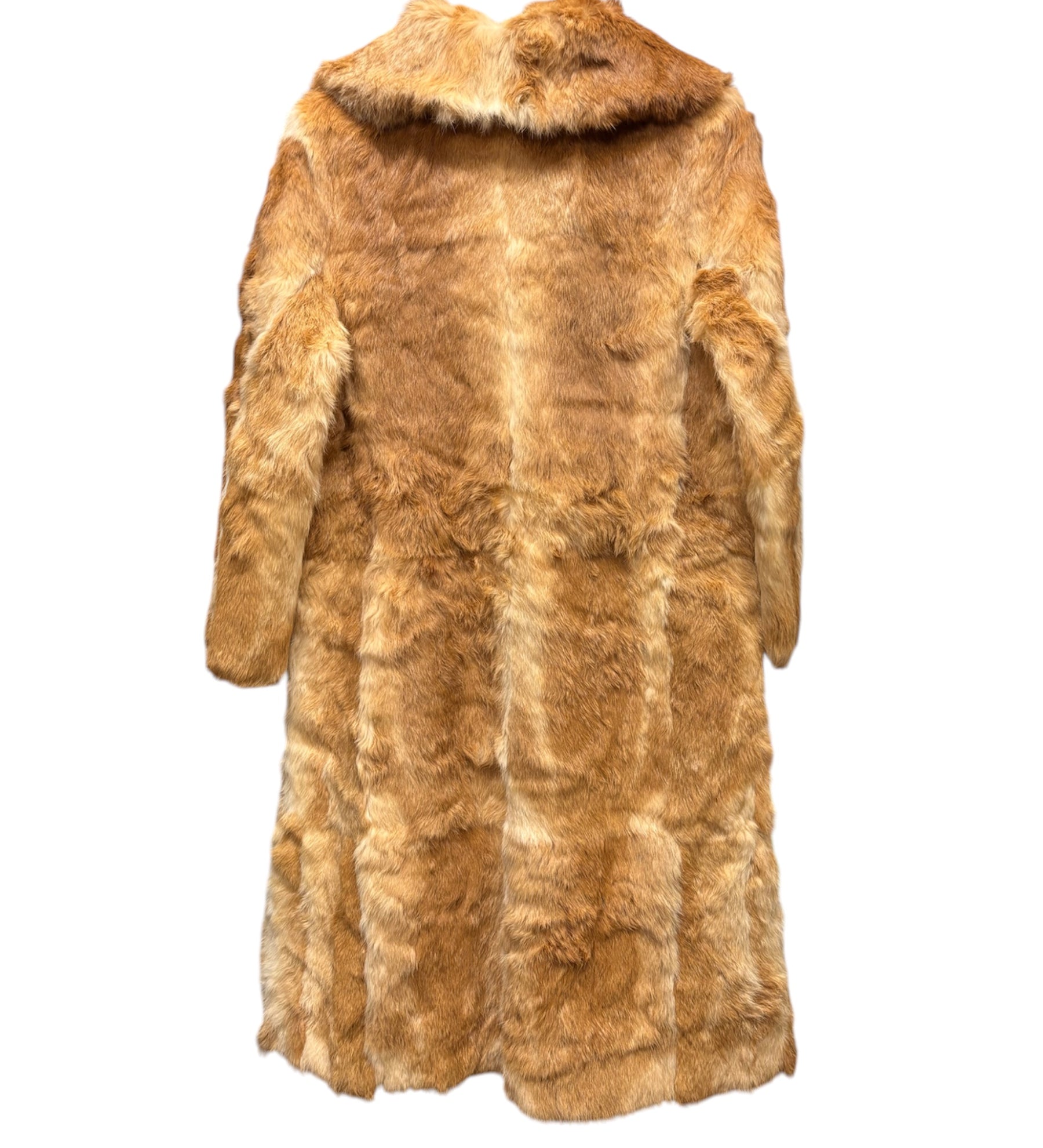 T.K Special Fur Brown/Cream Rabbit Fur Long Coat