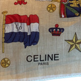 Celine Vintage Beige Background Paris Handkerchief