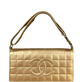 Chanel Gold Leather East West Shoulder Bag 2001