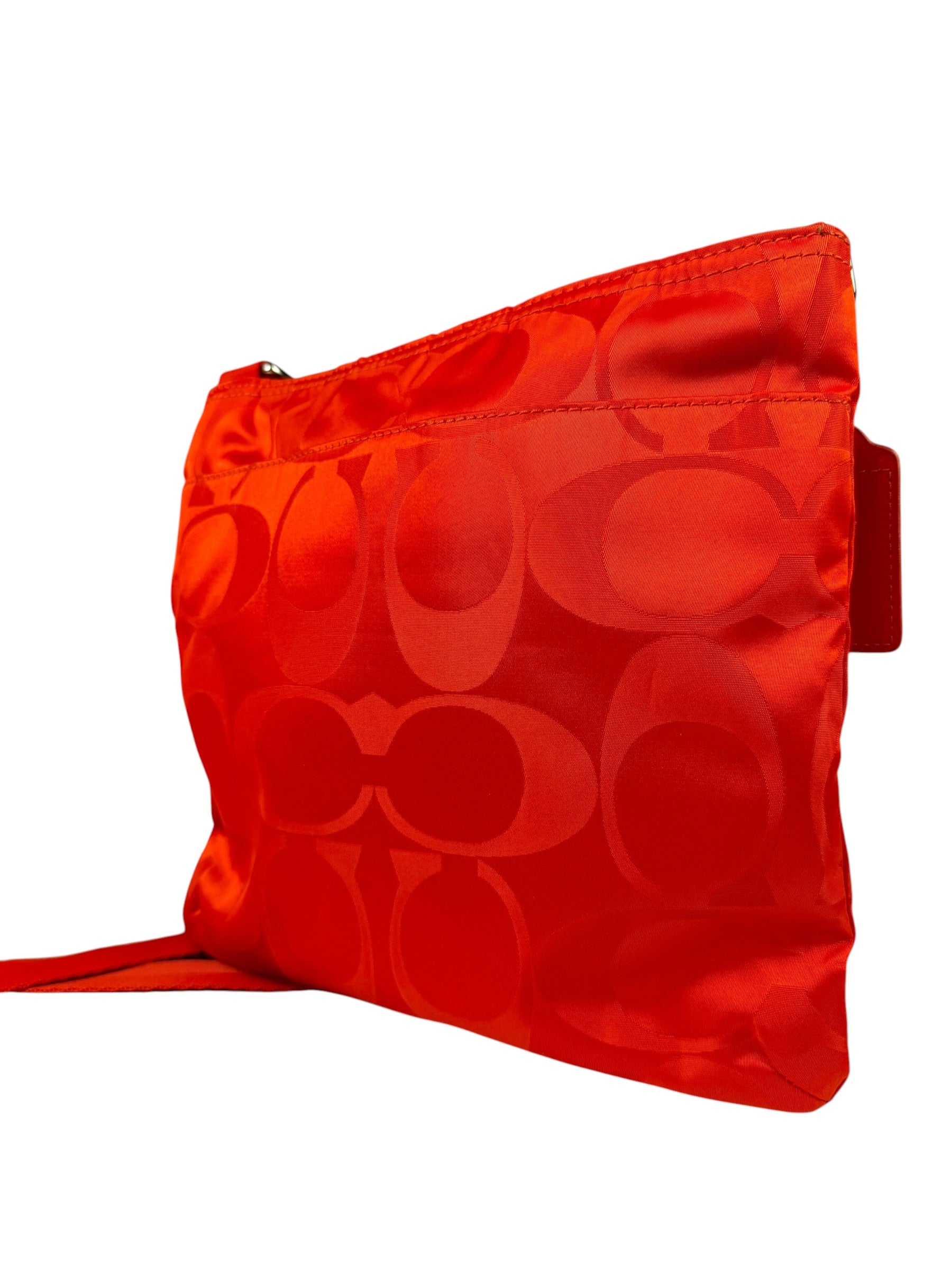 Coach Red/Orange Nylon Getaway Signature File Crossbody