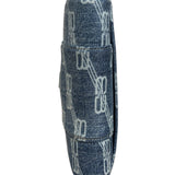 Balenciaga Blue Denim Hourglass Monogram Wallet On Chain